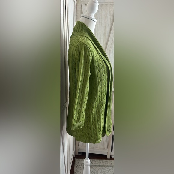 Classic Elements Open Cardigan
Green Cable Knit Women's
Sweater sz Med EUC Cozy - Picture 4 of 11